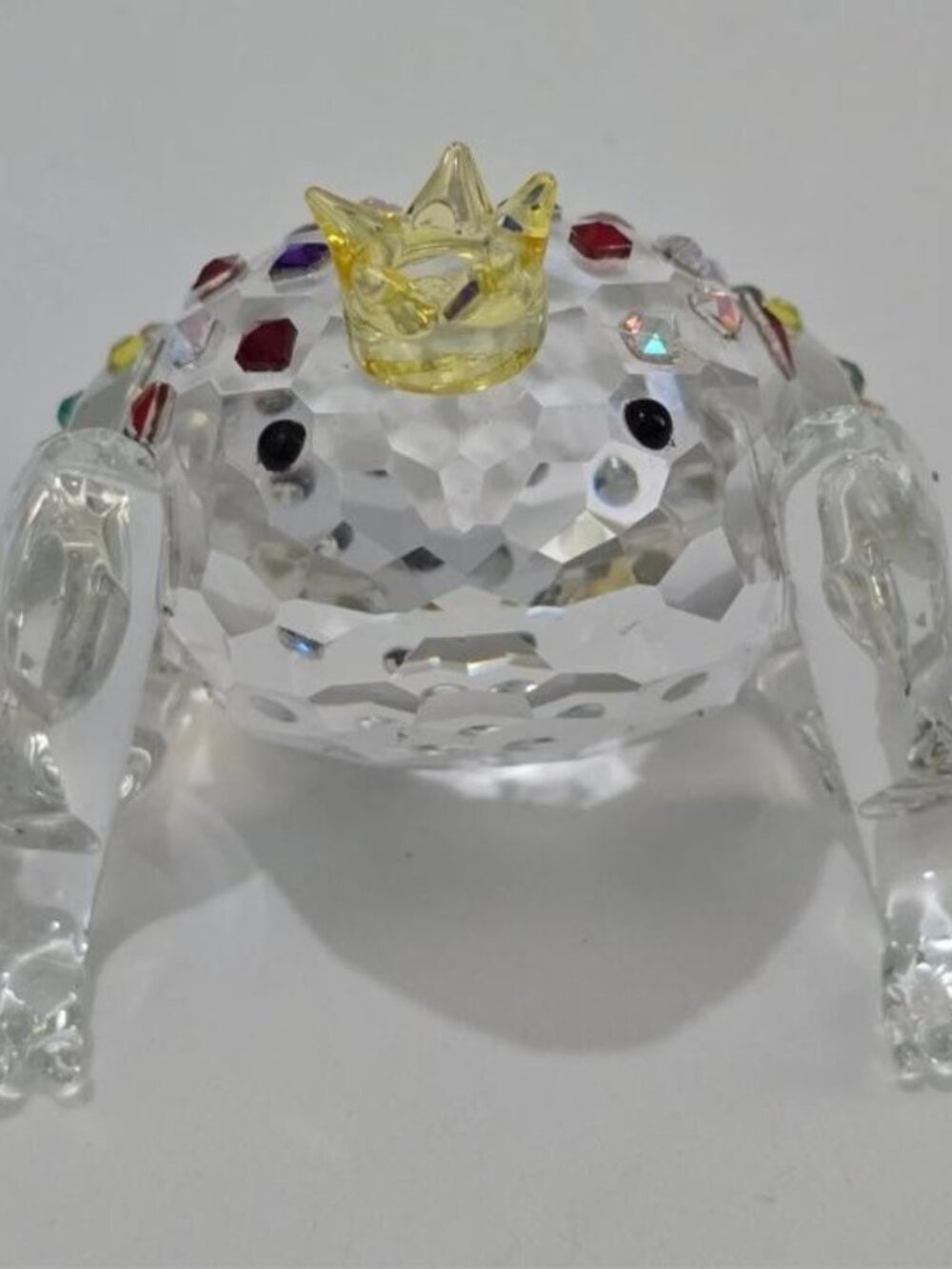 Judith Ripka Home Crystal King Frog Figurine Multicolor Collectible with Box